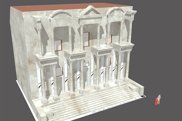 3D rendering of ancient Roman building